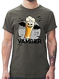 Halloween Kostüm Outfit - Vambier - XL - Dunkelgrau - Vampir - L190 - Tshirt Herren und Männer T-S