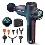 GOBEES Massagepistole 2021 Upgrade mit 4800 mAh Batterie und mehrfarbigem LED-Anzeige-Touchscreen, Leises Massage Gun Muskel Massagegerät mit 8 Massageköpfen für Nacken Schulter Rücken, Schw