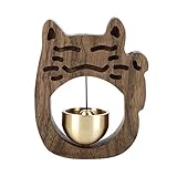 TISHITA Holz Windspiel Retro Türklingel Japanischen Stil Anhänger Kupfer Glocke Saugtür für Wohnzimmer Garten Einweihungsgeschenk Dekoration - Schwarze W