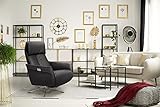Scandico TV-Sessel Sessel Finn / Drehbarer Relax-Sessel mit 2-motorischer Rücken- und Fußteil-Verstellung / Herz-Waage-Position / 72 x 103 x 86 / Leder Schw
