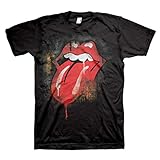 Rolling Stones T-Shirt Stencil, Schwarz - Schwarz - X-Larg