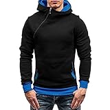 Chejarity Herren Einfarbig Halfzip Sweatjacke Hoodie Sweatshirt Langarm Kapuzenpullover Sweatshirt Jacke mit Kapuze Hoher Kragen Kapuzenjacke Kap