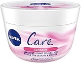 NIVEA 3er Pack Creme für Körper & Gesicht, 3 x 200 ml Tiegel, Care S