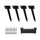 KISAD Austauschbare Möbelfüße 4 stücke Metall schwarz schräg verjüngte möbel Beine schwere möbel ersatz Beine für tv Stand, Bank, kabinett, Sofa, Kleider (Color : 175mm, Size : 4PCS)