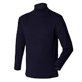 Henbury Herren Rollkragen-Sweatshirt, langärmlig, hoher Baumwollanteil (XLarge) (Marineblau)