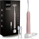 Tristan Auron Elektrische Zahnbürste Business Edition (Pink) 55.000 Schwingungen 60 Tage Akku- Schallzahnbürste 5 Putzmodi IPX7 W