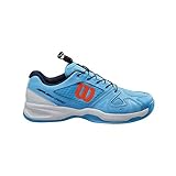 WILSON Rush PRO JR QL Jugend/Kinder Tennisschuhe, blau/weiß/orange, 39 EU