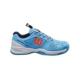 WILSON Rush PRO JR QL Jugend/Kinder Tennisschuhe, blau/weiß/orange, 35.5 EU