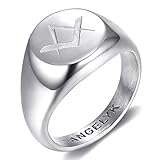 BOBIJOO JEWELRY - Ring Freimaurer Fleur LYS Kreuz Templer Malta Jerusalem Stahl Silber Diskreter Siegelring - 21,6 (12 US), 316L Steel- F