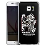 DeinDesign Slim Case extra dünn kompatibel mit Samsung Galaxy S6 Edge Plus Silikon Handyhülle transparent Hülle Japan Drache M