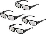 4er Pack Unisex Passive Polarisierte 3D-Brille für LG, Sony, Panasonic, Toshiba und alle Passiven 3D-TVs RealD 3D-Kino-Brille zum Ansehen von Filmen Family Pack Circular Polarized L