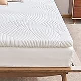 Sweetnight Topper 90x200cm,Matratzen Topper Viscoelastische Matratzenauflage Gelschaum Matratzentopper 90x200,Gel Memory Foam Topper,mit Abnehmbarem und Waschbarem Bezug,5cm Höhe, Weiß