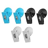 Saugnapf Clips Saugnapf Klammer ohne Bohren Wand Saugnapf Clip Saugnapf Klammer Wasserdicht und Wiederverwendbar Maximale Lagergewicht 250 g für Auto/Bad/Küche/Aquarium 6 PCS（2 Schwarz+2 Weiß+2 Blau）