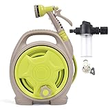 Ejoyous Schlauchwagen mit 15 m Teleskoprohr-Sprühdüse für die Gartenbewässerung Autoreinigung