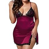 LEEDY Sexy Lingerie Plus Size Dessous Spitze Damen Sexy UnterwäSche Push Up V-Kragen Pyjamas Nachtwäsche Unterwäsche N