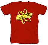 Bazinga Sheldon Cooper The Big bang Theory Comedy NASA rot T-Shirt Shirt XL