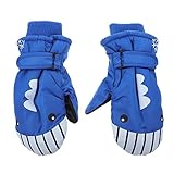 Hemoton Schneehandschuhe für Kinder, rutschfest, wasserdicht, warm, für Kinder, Jungen, Mädchen, Blau, 1