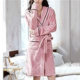WALNUT Herbst-Und Winterrobe Damen Bademantel Pyjamas Flanell Retro Pyjamas Warme Strickjacke Weiches Revers Lose Pyjamas (Color : A, Size : M code)