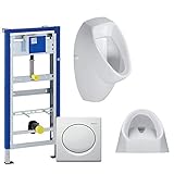 GEBERIT Duofix Vorwandelement Basic 130cm + Urinal EURO LIFE + Betätigungsplatte HYBASIC p