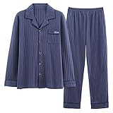 BFSGBFNTMD Pyjamas Herren FrüHjahr Und Herbst Modelle Aus Reiner Baumwolle Langarm Neue Winter Herren Plus Size Baumwolle Home Service AnzüG