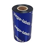 Thermotransfer Farbband schwarz 110 mm x 300 m - zega silver (Wachs/Harz Wischfest) - Farbseite AUSSEN - für Industriedrucker Zebra ZM400/ZM600/ZT220/ZT230/S4M/Z4M/Z6M/XI-Serie mit 1 Zoll Kern 25 mm - für Papieretiketten Bedruckung mit erhöhter Abriebsfestigk