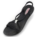 Badeschuhe Damen Tenno (37, schwarz) - Schwimmschuhe Badesandalen F
