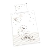 Herding Baby Best Kleinkinder-Bettwäsche-Set, Jana Lieblingsmensch Wendemotiv, Bettbezug 100 x 135 cm, Kopfkissenbezug 40 x 60 cm, Baumwolle/Renforcé