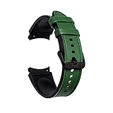 Kompatibel mit Samsung Galaxy Watch4 Armbändern, Leder & Silikon-Armband für Samsung Galaxy Watch 4 (40mm/44mm) & Galaxy Watch 4 Classic (42mm/46mm) Smart Watch (Dunkelgrün)