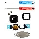 MMOBIEL Homebutton Kompatibel mit iPhone 5 2012 - Home Taste Flexkabel Ersatz - Home Button - Inkl. Schraubenzieher - Schw