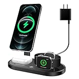 3-in-1 kabellose Ladestation, schnelles kabelloses Ladegerät für Apple Watch Serie SE/6/5/4/3/2/1 & AirPods 2/Pro, kabelloser Ladeständer, kompatibel mit iPhone 12 Serie/11/11 Pro Max/XR/XS Max/Xs/X