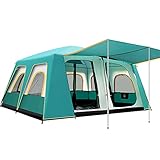 SUYUDD Kuppelzelt Mit 12 Fenstern Pop-Up-Zelt 8-12 Personen Instant-Zelt Großes Familien-Camping-Zelt wasserdichte Outdoor-Zelte Mit 2 Schlafzimmern 1 W