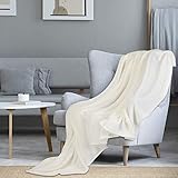 i@HOME Kuscheldecke Beige Decke Sofa Flauschig und Plüsch Decken Fleecedecke als Sofadecke Couchdecke Wohndecke Weiche & Warme Sofaüberwurf Decke Wohndecken Kuscheldecken 200x220