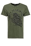 King Kerosin Herren Cooles Print T-Shirt | Slim Straight Fit | Acid Wash Jinete De La M