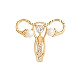 Damen Eierstock Gebärmutter Perle Feministisch Uterus Brosche Abzeichen Form Feministischer Schmuck (Golden)