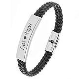 TMT Personalisiertes Leder Armband mit Gravur | braun schwarz| mit namen für Männer und Jungs Geschenk für Ihn | Jahrestag Valentinstag Geburtstag Glücksbring