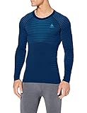 Odlo Herren BL TOP Crew Neck l/s Performance Light Unterhemd, Estate Blue-Blue Aster, XXL