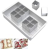 TIMESETL Aluminium Backformen Kuchenform verstellbar Antihaft für Groß Buchstaben Alphabet Zahlen DIY Backen Formen Set, Zahlen- und Buchstabenkuchenform Ausstechformen Hochzeit Geburtstag T