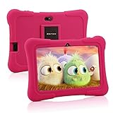 Pritom 7 Zoll Kinder Tablet, Quad Core Android 10 Tablet, 16 GB ROM, Bluetooth, WLAN, Doppelkamera, Kindersicherung（Rosa）