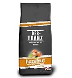 Der-Franz Kaffee, Mischung aus Arabica und Robusta, geröstet, ganze Bohne aromatisiert mit natürlicher Haselnuss UTZ, 1000 g