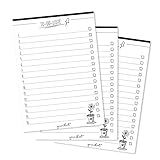 3er Set To-do Liste I DIN A6 I Tagesplaner Organizer Notiz-Block I zum Beschreiben, Abreißen und Abhaken I in schwarz weiß I dv_438