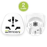 LENCENT 2X Universal Adapter auf Deutschland DE Schuko Steckdose, zum Anschluss ausländischer Geräte Stecker z.B. UK England, USA Amerika, China, Japan, u.v.m, Reisestecker Reiseadapter Stromadap