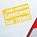 Hellweg Druckerei ... mein anderes Spielzeug hat Titten! Brüste Freundin Auto Aufkleber Sticker Heckscheibenaufkleb