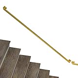HWF Handlauf Geländer 1m/2m/3m/4m/5m/6m Treppengeländer, Kompletter Bausatz, Schmiedeeisen Geländergeländer Wandhalterung Handgeländer für Innentreppen Korridor (Color : Gold, Size : 300cm(10ft))