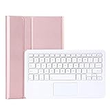 Chstls Tastatur Hülle mit Touchpad für Samsung Galaxy Tab A7 10.4 Zoll 2020 (Model: SM-T500 SM-T505 SM-T507), Schützhülle mit Magnetisch Abnehmbarer Kabellose Bluetooth Tastatur - Rosé G