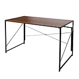 Best Goods Schreibcomputer Schreibtisch Moderne Minimalistische Arbeit Schreibtisch Industriellen Stil klappbar Home Office Schreibtisch für Home Office Laptop Schreibtisch Vintage Braun + Schw