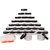 GreatforU 30 Stück 10 Gramm Dosen Leere mit Deckel Transparente Kosmetikbehälter plastik Pot für Creme, lippenbalsam und Lotion, Lidschatten, Flaschen Behälter mit Free 30 Stück Mini Spatulas Lab
