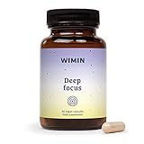Tiefe Konzentration WIMIN - Salbei-Extrakt, Vitamin E, Zink - Nahrungsergänzungsmittel für bessere Konzentration - Vegan - 60 Kap