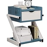 Xiaoli bettseite Nordic Schlafzimmer Nacht Holz Nachttisch mit Schublade Organizer Speicherschrank Mode Schreibtisch Möbel Nachttisch (Color : Blue)