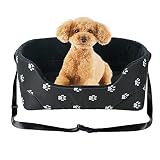 Hunde Autositz Mit Gurt, rutschfest Waschbarer Sitzerhöhung, Universal Hundesitz für Auto mit Abnehmbare HundeKissen, Hundebett Hundetasche Hundekorb für Kleine, Mittlere, Große H