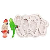 TROYSINC 3D Vögel Papagei Silikonform,3D Vogelformen Form DIY Kuchen Dekorationswerkzeugezur Herstellung von Kuchen, Seifen,Pudding, Pralinen und Anderen Kunsthandwerk (Papagei)